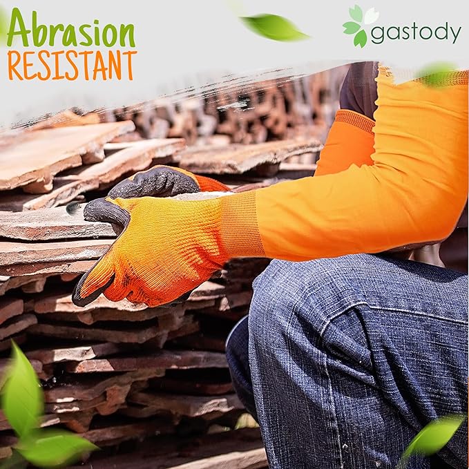 Gastody™ Long Sleeve Gardening Gloves Women and Men - Long Cuff Garden Gloves, Multipurpose Heavy Duty Outdoor and Indoor