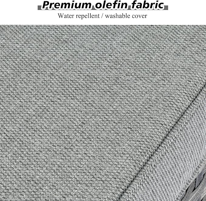 HOOOWOOO 10 Piece Modular Patio Outdoor Sectional Furniture Set with Gas Propane Fire Pit Table,Wicker Conversation Sofa Set with Swivel Chairs,Outside Couch Set(Grey Stripes)