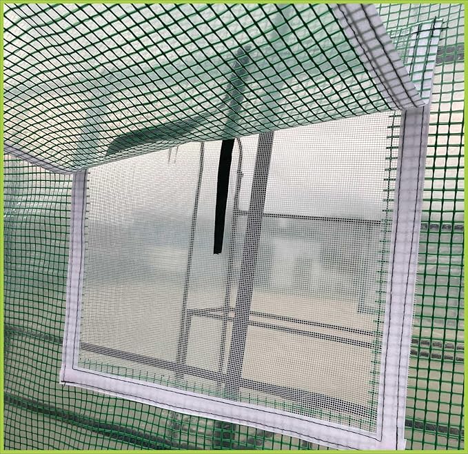 Portable Greenhouse for Outdoors | Walk in Greenhouses Heavy Duty with Durable PE Plant Cover with 4 Tiers of 16 Shelves | Gardening Plant House with Roll-up Zipper Door - 15" L x 6" W x 39" H