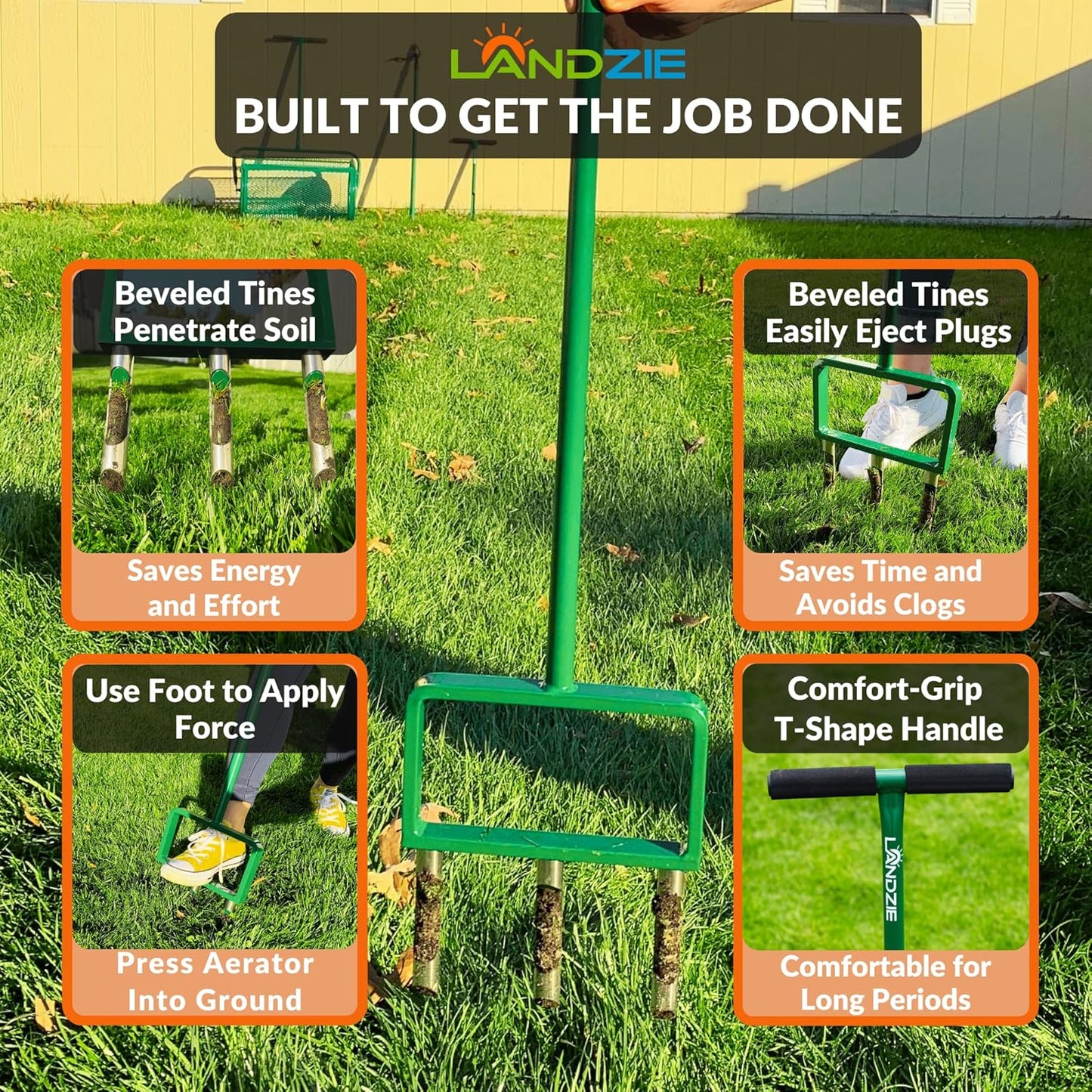 LANDZIE Lawn Aerator Replacement Tines - Set of 3 Hollow Tines for Aerator Lawn Tool - 3 Heavy Duty Stainless Steel Manual Lawn Aerator Add-on Hollow Tines for Compacted Soil - Manual Hand Coring Tool