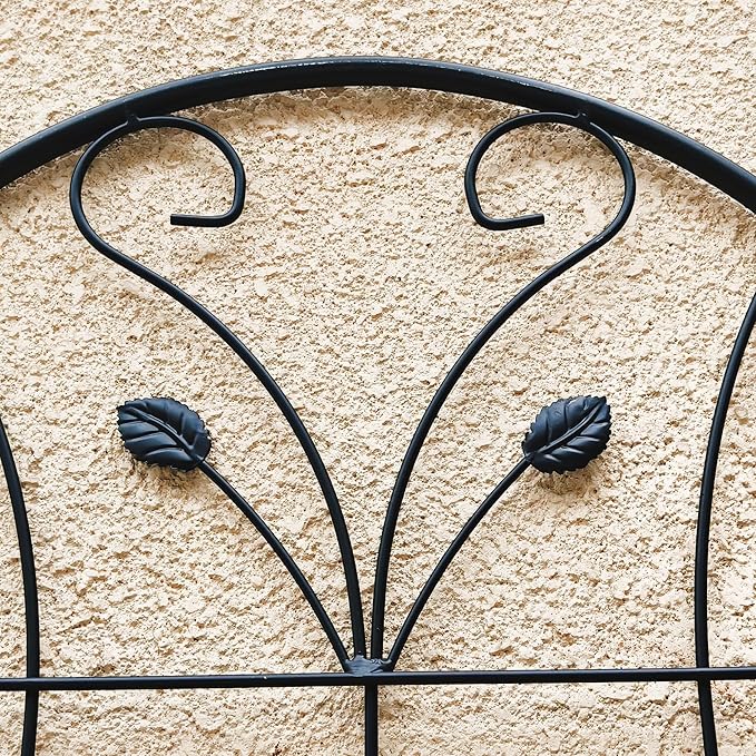 Garden Trellises, 4 Pack Black Metal Coated Rustproof Trellis for Climbing Plants Outdoor, Roses, Vines, Flowers, and Vegetables-19.7×86.7 inches