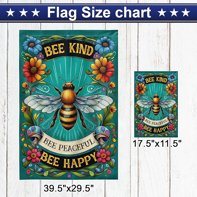 FLAGWIX Bee Decor American Flag - House American Flags for Outside 29.5" x 39.5" - Bee Gifts for Women Men, Hippie Gifts for Mom Grandma Animal Lovers, Yard Flags for Outside, Outdoor Decor for Patio