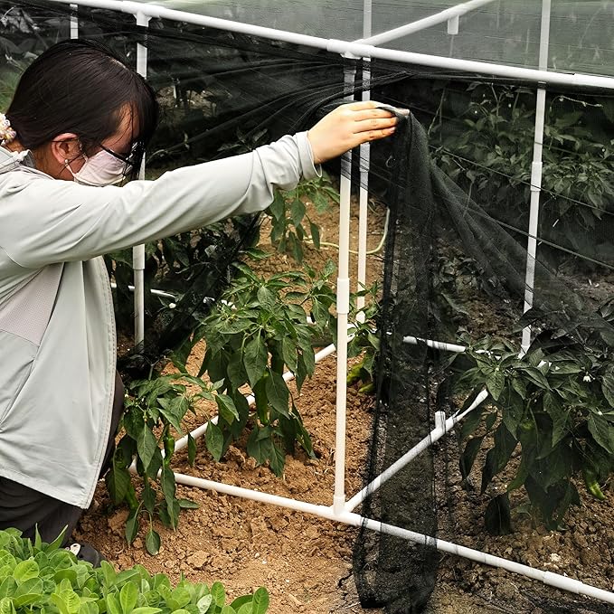 72 * 33 * 30 in Detachable Crop Cages for Garden, Plant Protection Tent with Garden Netting for Vegetables Fruits Flowers,Mesh Plant Covers for Outdoors (Black)