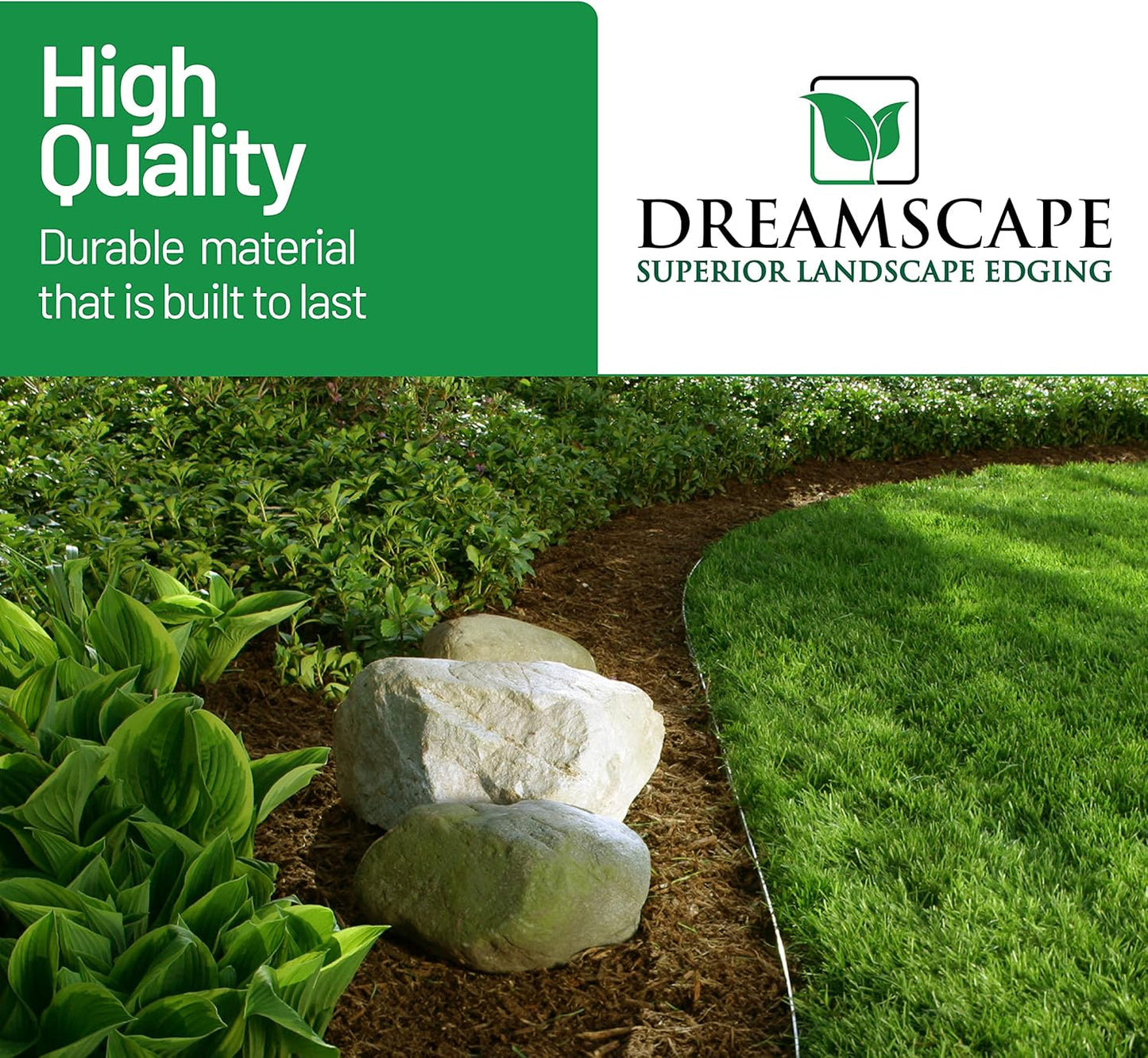 Dreamscape YardEdge Aluminum Landscape Edging - 8 Strips, 6ft Each (48ft Total), Bronze Duraflex Paint - Professional Quality Landscaping Border, Metal Divider for Lawn, Garden, Flowerbed