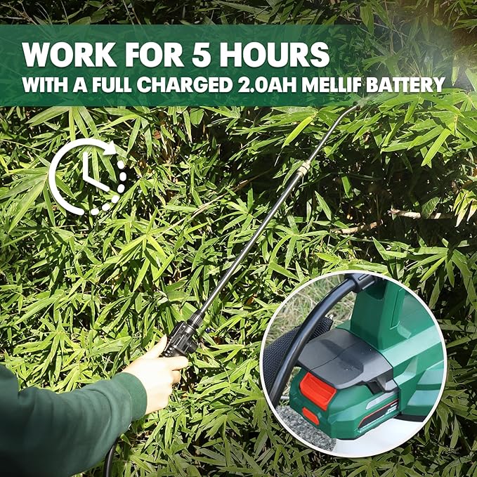 1 Gallon Battery Powered Sprayer Compatible with Makita 18V Battery, Electric Garden Sprayer with 20V 2.0Ah Battery, 2.0A Charger, Telescopic Wand, Adjustable Shoulder Strap for Garden Watering