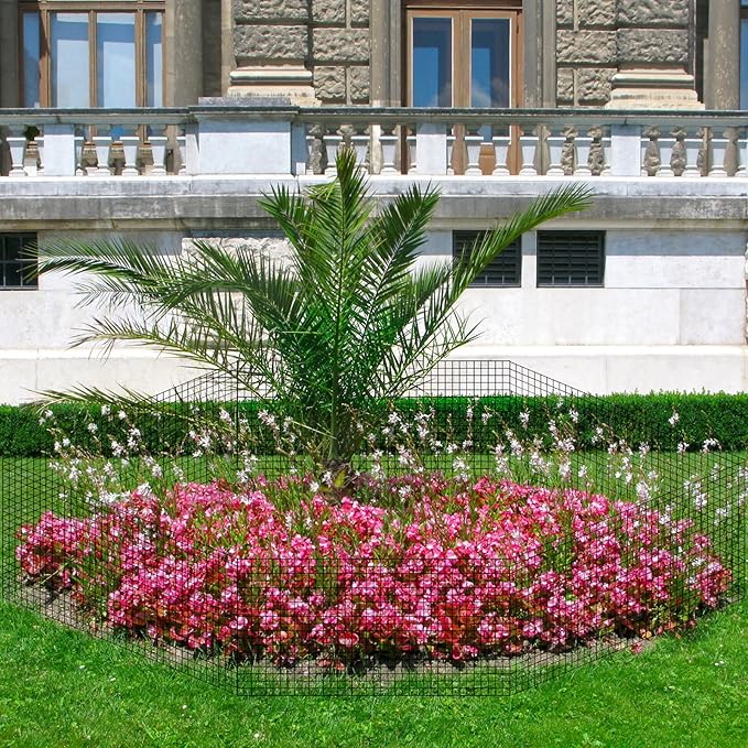 6 Pack 18'' x 12'' Large Wire Plant Protector from Animals, 18 Pcs Metal Plant Cage Chicken Wire Cloche with Ground Stakes and Nylon Tie to Keep Animals Out, Garden Protection Bunny Barricade