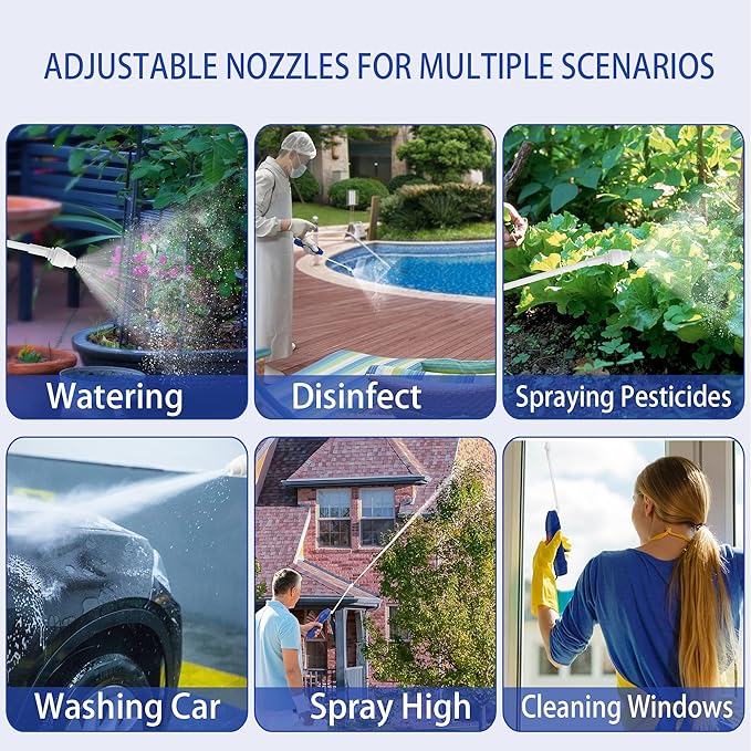 Battery Power Sprayer with Holster Multi-Purpose Foldable Sprayer Easily Attaching to Most Gallon Jugs for Gardening,Lawn and Disinfecting