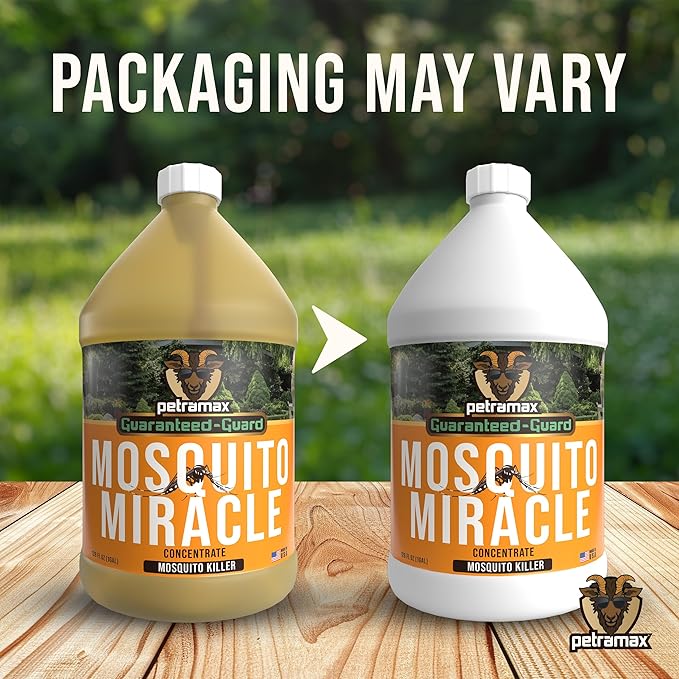 PetraMax Miracle Outdoor Mosquito Spray for Yard Pet Safe Concentrate 1 Gal (Makes up to 32 Gallons) - Mosquito Fogger Liquid Concentrate Tested to Kill - Fogger Machine Spray Lawn Treatment for Pests