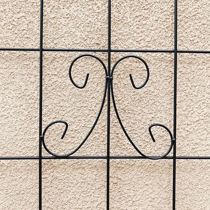 4 Pack Garden Trellises with Black Metal Coating, Trellis for Climbing Plants Outdoor, Roses, Vegetables, Vines, Cucumbers-19.7×71 inches.