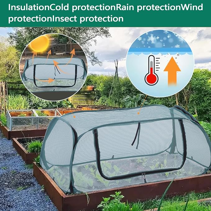 Garden Rows Accelerator Plants Cover,Garden Covers for Raised Beds (Green)