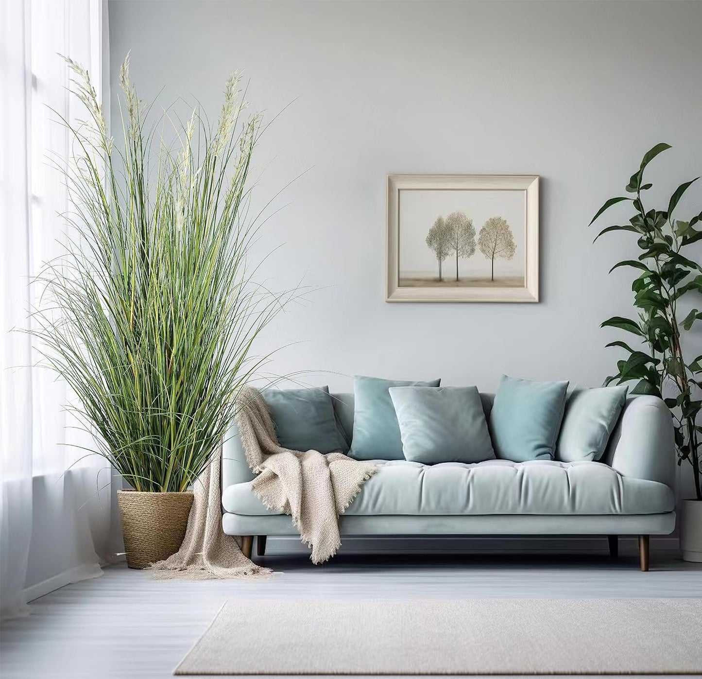 Artificial Pampas Grass Plant, 6FT Tall Faux Plants Indoor Home Decorative Artificial Plants & Flowers in Pot, Fake House Plant