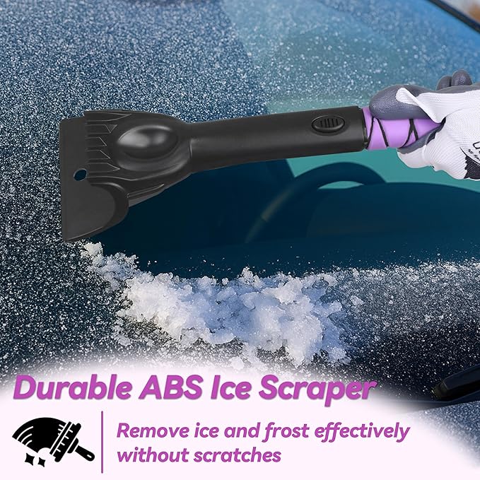 Gardzen 57" Extendable Snow Brush with Ice Scraper for Car Windshield, 2-in-1 Rotating Head Snow Remover for SUV, Truck, and Car