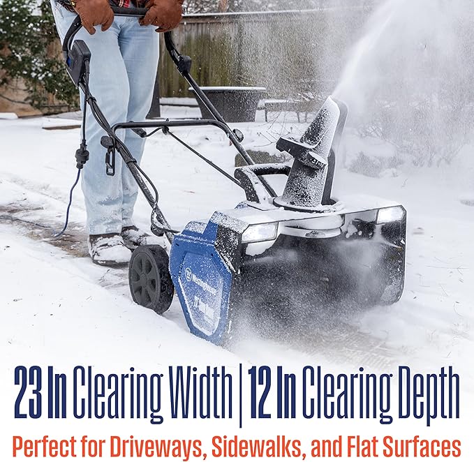 Westinghouse WSnow23 Corded Snow Blower 23 Inch, Dual LED Lights, 1800W Watt Motor, Electric Snow Blower with 25ft Throwing Distance, Plows 800lbs/min, Adjustable Chute