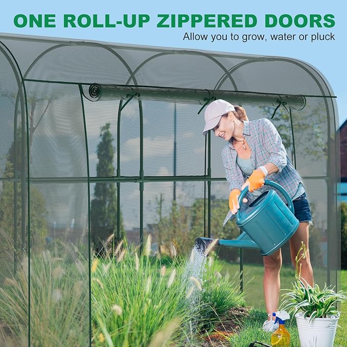 Crop Cages for Garden Plant, 9.8x3.3x6 Ft Plant Protection Tent with Zippered Door, Raised Bed Cover, Garden Bed Cover with Frame, Wind-Resistant Plant Cages for Outdoor Plants Vegetable Flower