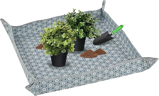 Heavy-Duty Waterproof – Indoor Plant Transplanting & Mess Control Mat, Thick Succulent Potting Tray for Soil Change, Spill-Proof Gardening & Pet Grooming Mat (L - 39.4" X 39.4")