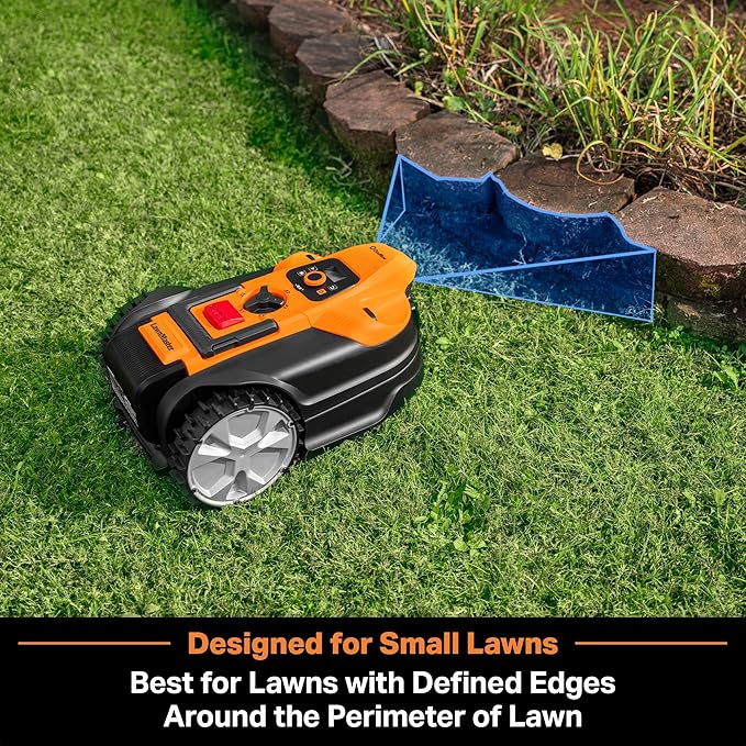 LawnMaster OcuMow™ VBRM701YAMIDR Perimeter Wire Free Robot Lawn Mower Cuts 1/6 Acre Optical Navigation,Obstacle Avoidance Auto-Charging Station, No Go Function, WiFi & Bluetooth Connection APP Control