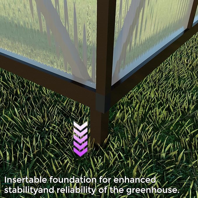 8x8 FT Greenhouse for Outdoors,Green House for Outside,Dark Gray