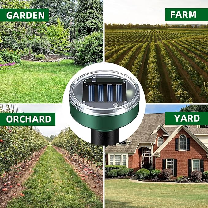 8Pack Mole Repellent Solar Powered Vole Repellent Outdoor Gopher Repellent Ultrasonic for Lawn Garden,Waterproof Sonic Mole Spikes,Get Rid of Moles Stakes Groundhog Chipmunk Repellent for Lawns2025