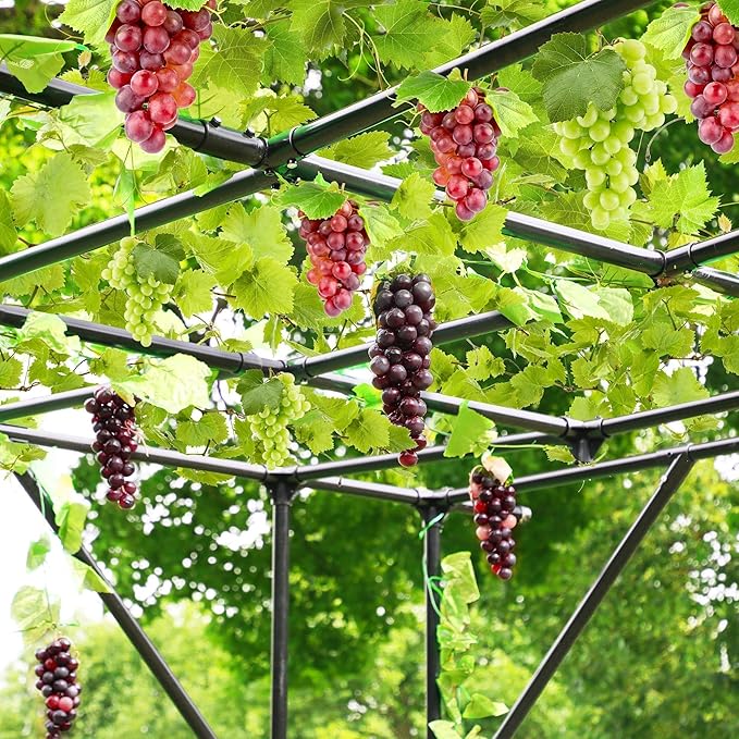SHANTRA 79'' L x 59'' W x 79'' H Grape Vine Support Arch Arbor, Garden Arch Trellis, Plant Climbing Pergola, Arbour Gazebo Trellis for Backyard Decoration, White Rack for Vineyard
