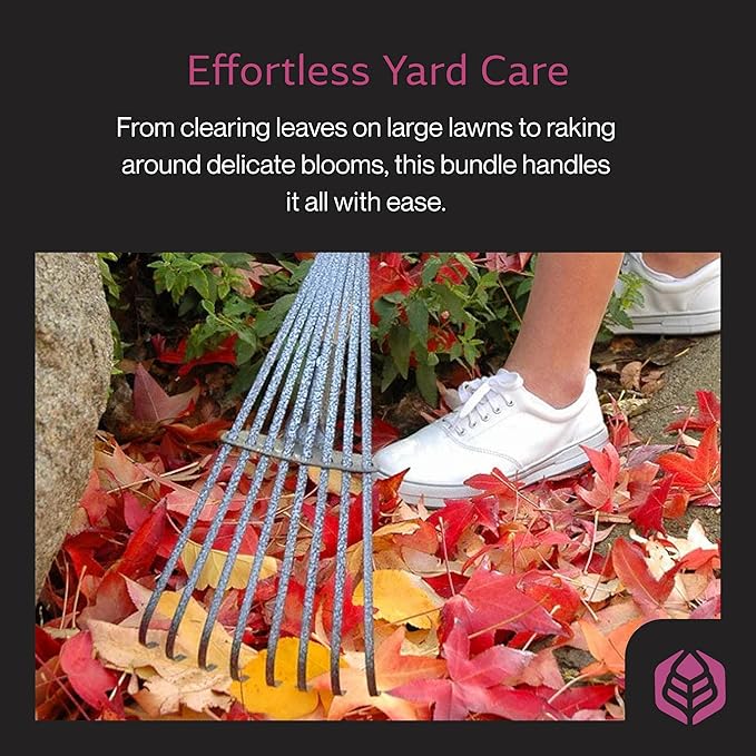 Yard Butler World’s Greatest Rakes | Heavy Duty All Steel Rake with Ergonomic Garden Claw, Free-Floating Tines & Long Metal Handle – Lawn, Yard, Bed, Landscape for Leaves, Grass & Debris,, Bundle Pack
