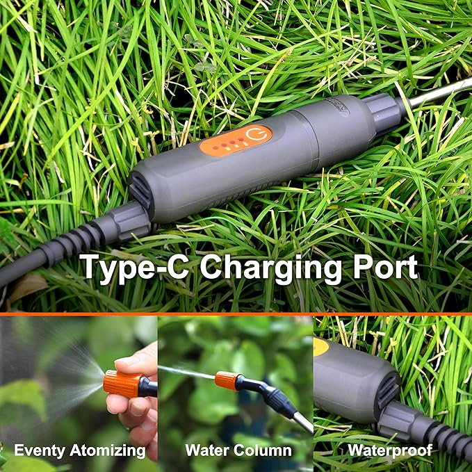 ES4-PRO Electric Sprayer 1 Gallon Built-in 4000mAh,Rechargeable Battery Powered Sprayer with Telescopic Wand,Plant Mister,Kitchen Cleaning,Indoor Watering Can for Plants (White)