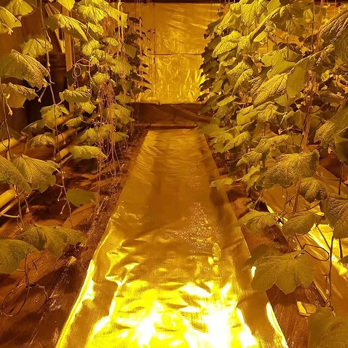 HFS(R) 6Mil Diamond Film Foil Roll Highly Reflective Aluminum Mylar for Grow Rooms and Greenhouses 4FT x 25FT