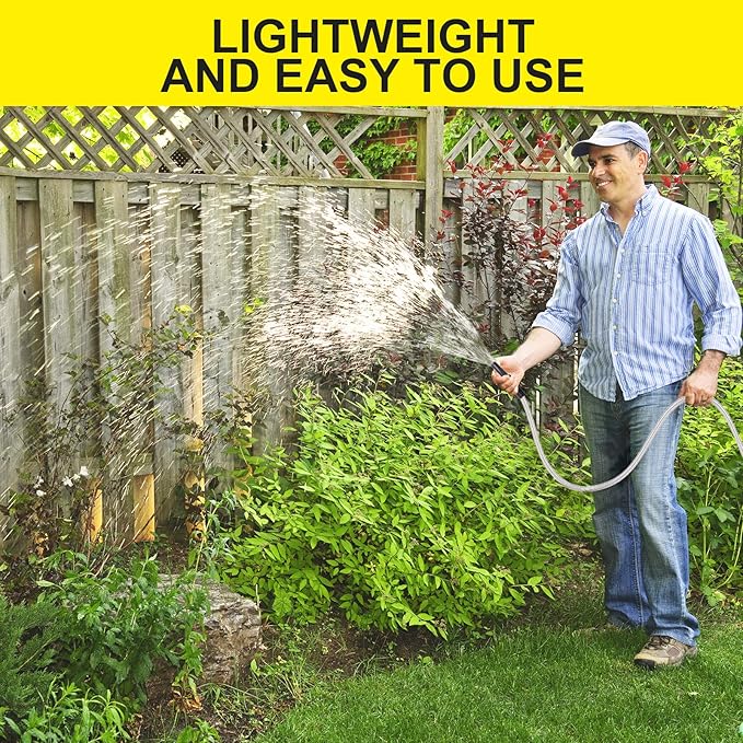 FOXEASE Metal Water Hose 5 ft - Stainless Steel Water Hose with Adjustable Nozzle, Lightweight, Tangle Free & Kink Free, Heavy Duty, High Pressure, Flexible, Dog Proof