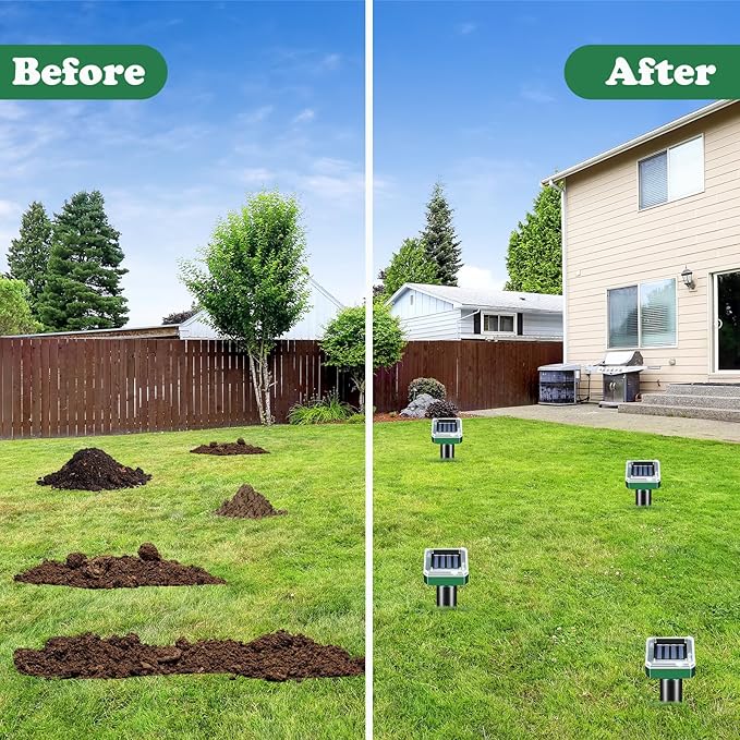 Solar-Powered Ground Vibrating Repellent – Keep Rats, Snakes, Rabbits & Hedgehogs Away from Your Garden, Lawn, Yard, Farm & Orchard!