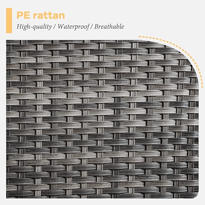 HOOOWOOO 8 Piece Patio Sectional Furniture Set with Swivel Rocking Chairs,Modern Wicker Outdoor Conversation Sofa Sets,Weather Resistant Modular L Shaped Outside Couch Set(Beige)