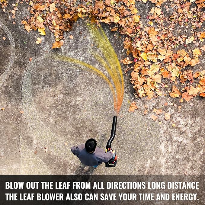 28CC Gas Leaf Blower 450-CFM 160-MPH, 2-Cycle Handheld Leaf Blower for Lawn Care, Leaf Cleaning, Snow Removal (Orange)