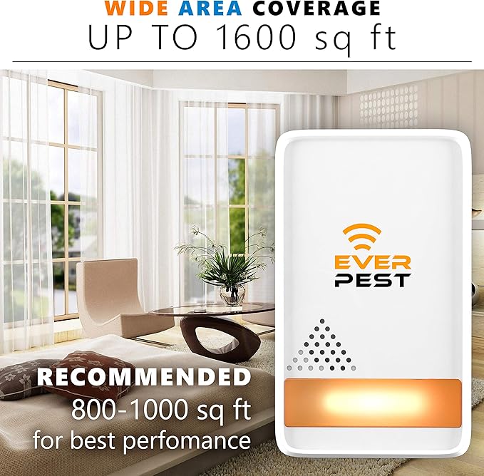 Ultrasonic Pest Control Repeller Plug in 2 Pack Repellent - Get Rid of Mosquito, Mice, Cockroach Spider Bed Bug Squirrel Fly Wasp Ant Mice Indoor, Outdoor, Patio Home Roach Infestation