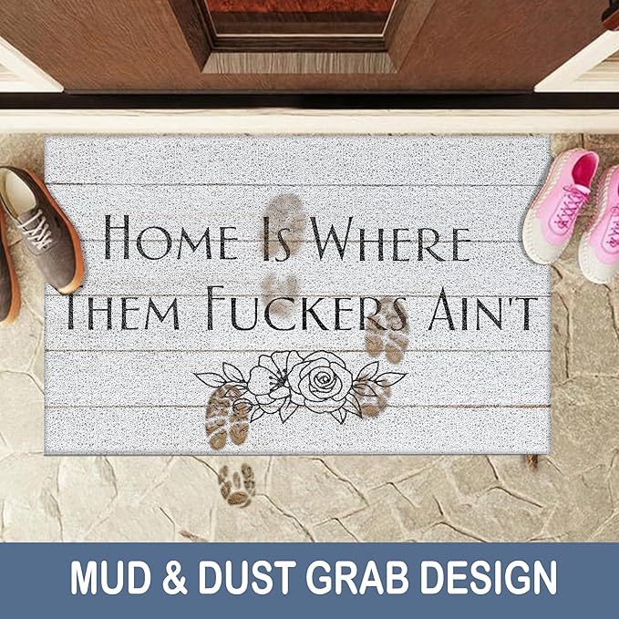620 Outdoor Welcome Mat Washable,Funny Low Profile Indoor Door Mats for Entryway