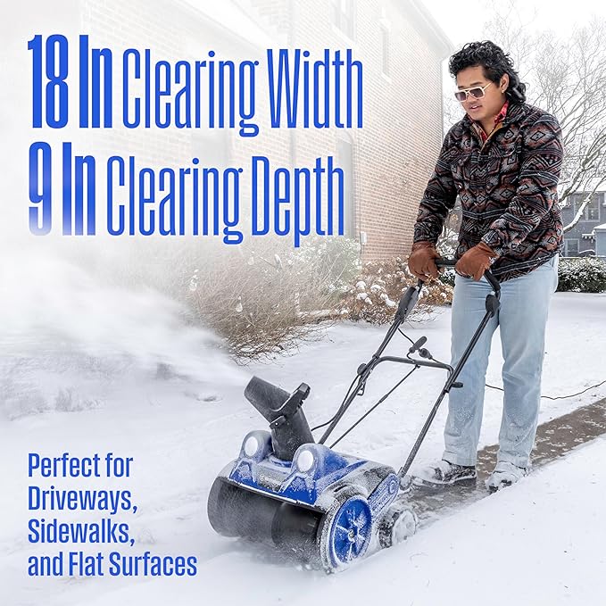 Westinghouse WSnow18 Corded Snow Blower 18 Inch, Dual LED Lights, Electric Snow Blower with 25ft Throwing Distance, Plows 650lbs/min, Adjustable Chute