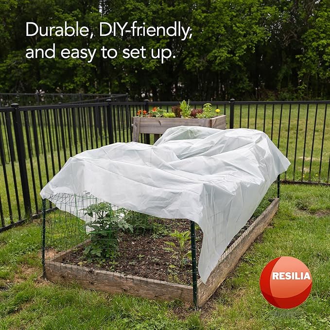 RESILIA Clear Greenhouse Sheeting - UV-Protected, Heavy-Duty Gauge Outdoor Polyethylene Cover for Weatherproofing Greenhouses, Garden, Plants, 8-Foot by 28-Foot Roll, 6-Mil Thick, Made in The USA