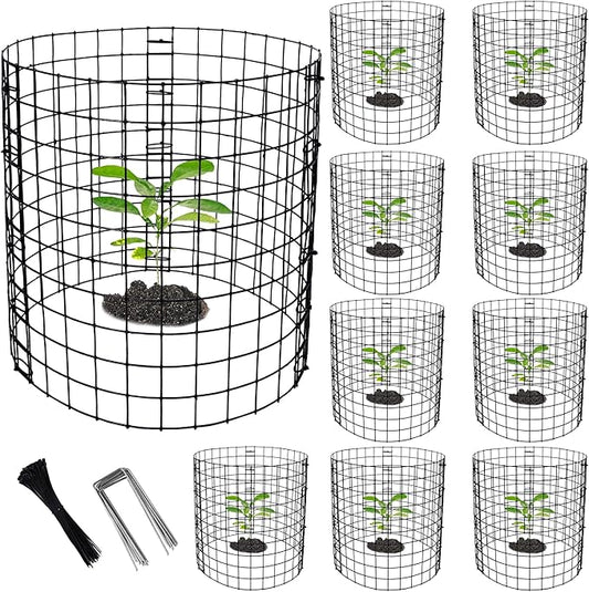 Adnee 10 Packs Wire Plant Protector from Animals - 12" H X 12" D Metal Mesh Plant Cage Covers - Sturdy Garden Bunny Barricades Chicken Wire Cloche for Plants Shrubs Vegetables Flowers
