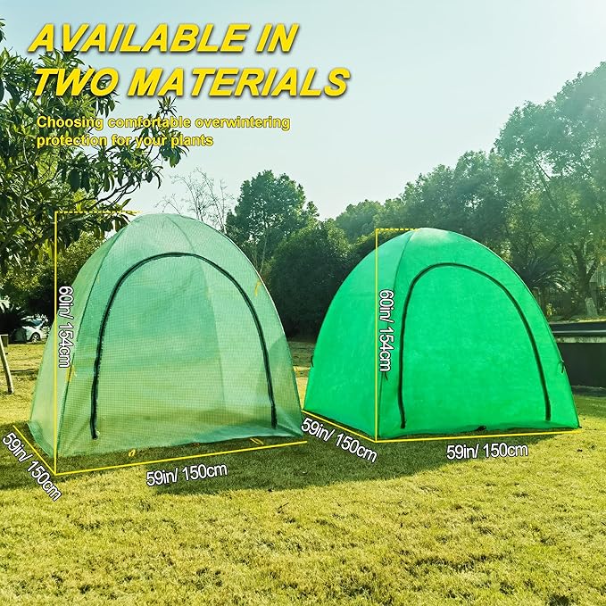 Portable Greenhouse - Walk-in Greenhouse Tent for Outdoors, Winter Plant Covers Freeze Protection, Winter Plant Warm Tent and Frost Covers Protecting Potted Plants Tree (59x59 x60 inch -1PCS)