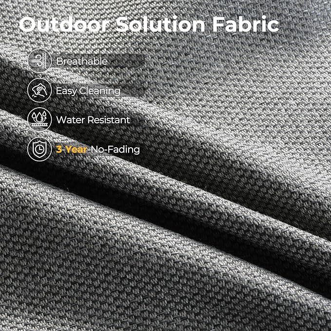 HOOOWOOO Outdoor Sectional Patio Furniture Set,9 Pieces Wicker Conversation Sets L Shaped Couch,Extra Deep Out Door Sofa Outside Furniture with Swivel Rocking Chairs,Charcoal Gray