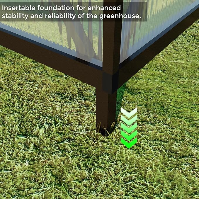 6 x 4 FT Greenhouse for Outdoors,Aluminum Large Walk-in Greenhouse,Dark Gray