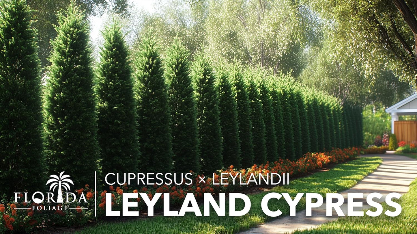 Leyland Cypress | 1 Quart Size Plant | Cupressocyparis leylandii | Fast Growing Privacy Trees, Evergreen Landscape Plants, Drought Tolerant, Low Maintenance, Windbreak, Hardy