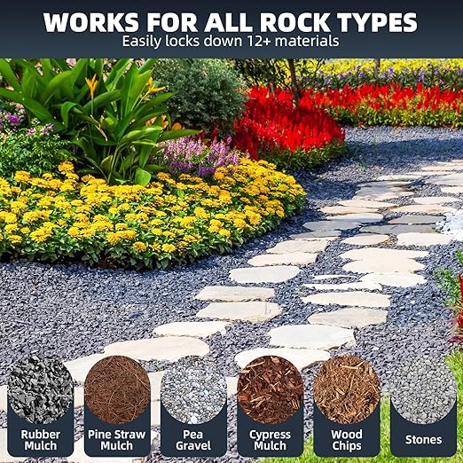 Rock Glue for Landscaping - 1 Gallon Mulch Glue with Grip Max for Strong Adhesion of Rocks, Gravel&Mulch, Long-Lasting Non-Toxic, Fast-Drying & Weather-Resistant Gravel Binder for Pebble, Pine Straw