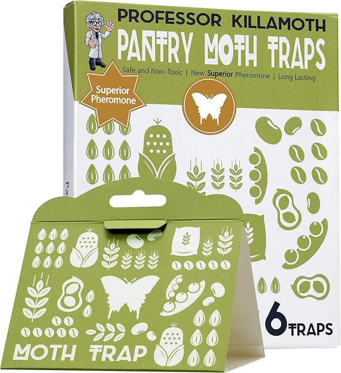 Superior Pantry Moth Traps 6-Pack with Pheromones Prime | No Insecticides | Safe, Non-Toxic and Child and Pet Friendly Pantry Protection | Superior Attractant