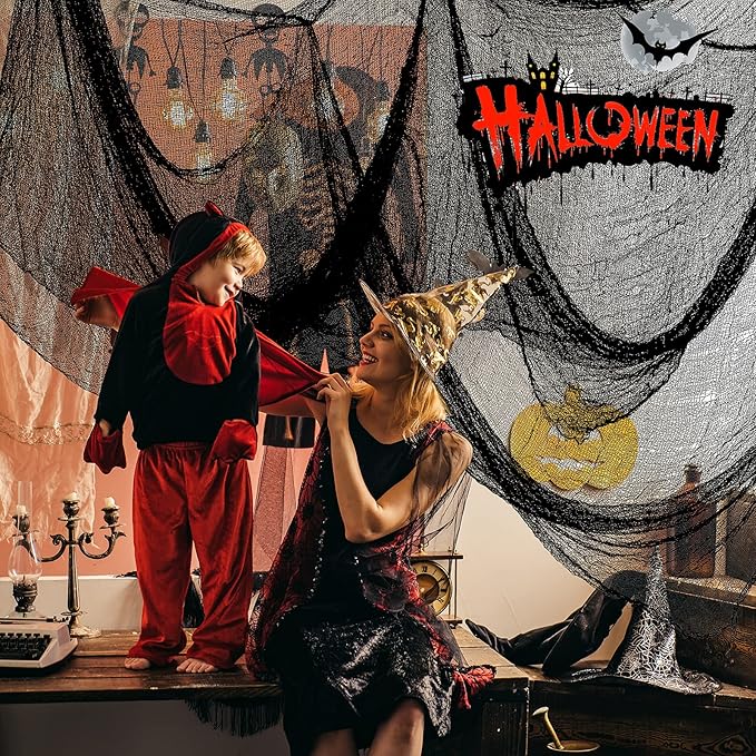 Halloween Creepy Cloth Black 80×160inch - Halloween Decorations Clearance - Creepy Spooky Halloween Decorations Outdoor Indoor…