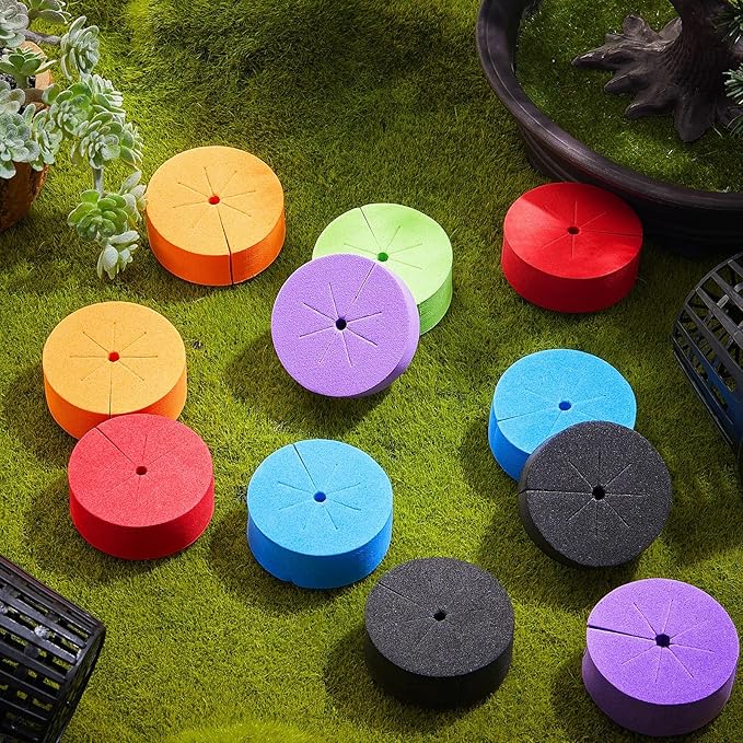 Lallisa 240 Pcs Clone Collars 2 Inch Foam Inserts for Hydroponic Cloning Machines Fits 2" Net Pots Reusable Collars for Hydroponics Plant Germination in DIY Cloner and Clone Machines (Multicolor)