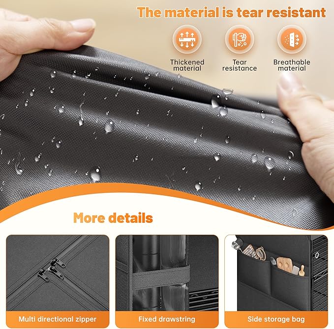 REIBII 72.8" H Storage Shelves with Wheels Wire Shelving Cover Heavy Duty Metal Shelving for Pantry Garage Kitchen Commercial Industrail,Storage Rack Shelf Commercial Shelving,35" W*16" D*72.8" H