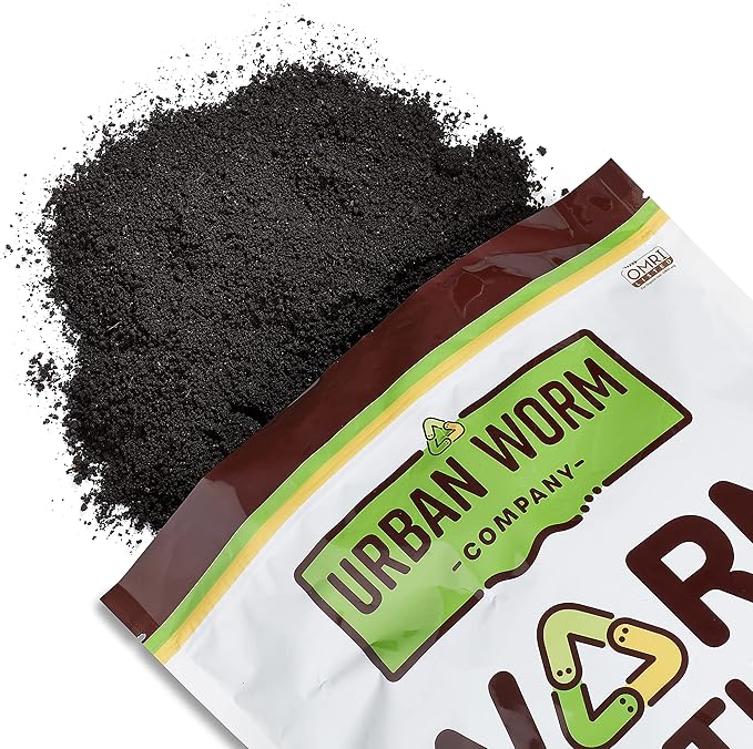 Organic Earthworm Castings by The Urban Worm Company - OMRI-Listed Peat-Free Black Gold to Improve Soil Fertility (15 Pounds)
