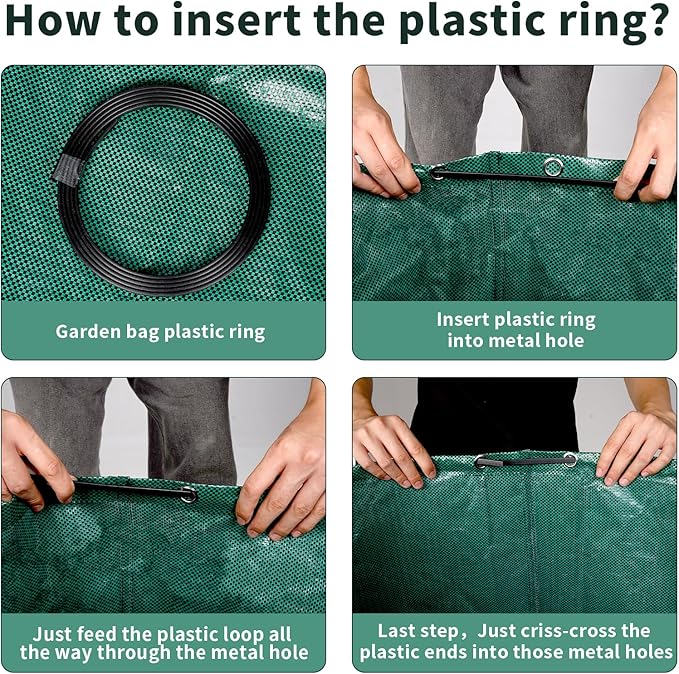 3 PackYard Waste Bags 72 Gallon Lawn and Leaf Bags, Reusable Heavy Duty Garden Bags for Collecting Leaves, Waste Container for Clean Up Outdoor Debris Leaves Grass Clippings