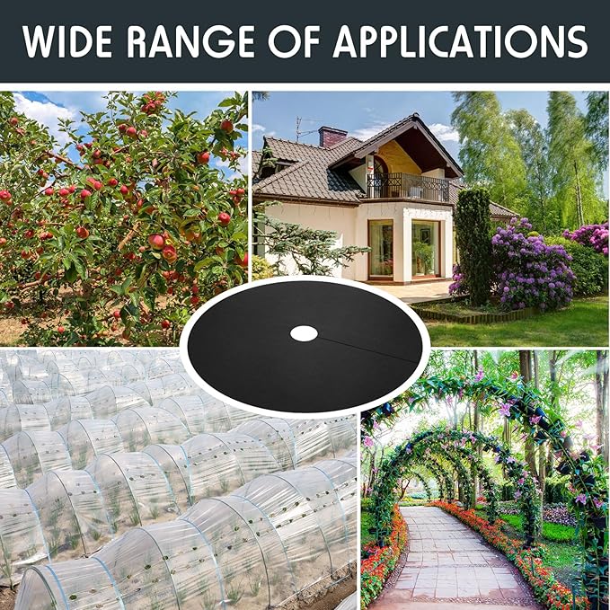 Macarrie 30 Pieces Weed Barrier Mats Non Woven Tree Mulch Ring Thickened Tree Protectors Mat Black Mulch Reusable Tree Rings Landscaping Plant Cover Round Anti Grass Gardening Fabric Cover (32.2 Inch)
