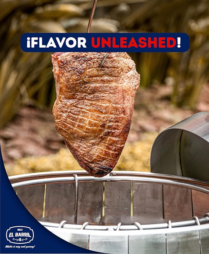 EL BARRIL 30lbs Smoker Grill Combo, Stainless Steel Vertical Barrel Charcoal Smoker. Outdoor Grill with Grilling Accessories