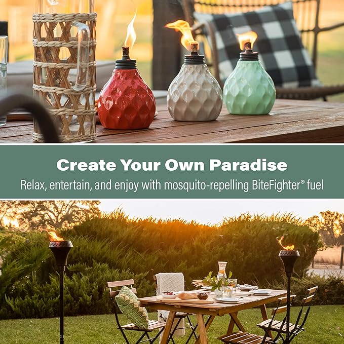 TIKI Clean Burn Mosquito Repellent Torch Fuel – 1/2 Gallon (64 oz.), Smokeless & Low-Soot Citronella, Mosquito Repellent, Plant-Based Formula for Outdoor, Patio, Garden & Backyard Torches