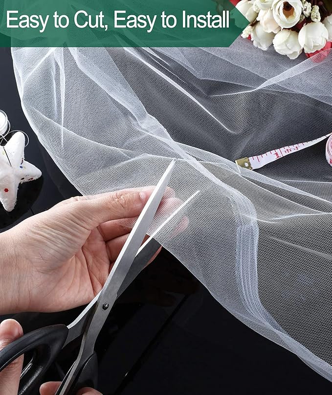 Wohohoho Garden Insect Mesh Netting 10ft x 64ft (3m x 20m), 1mm Ultra Fine Plant Covers for Garden Protection. Mosquito Net Pest Barrier for Vegetables Fruits Greenhouse Row Cover Raised Bed Barrier